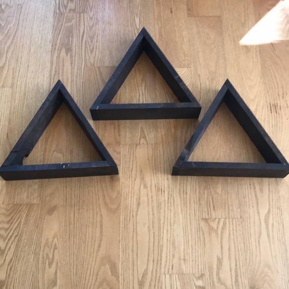 3 wooden shelves